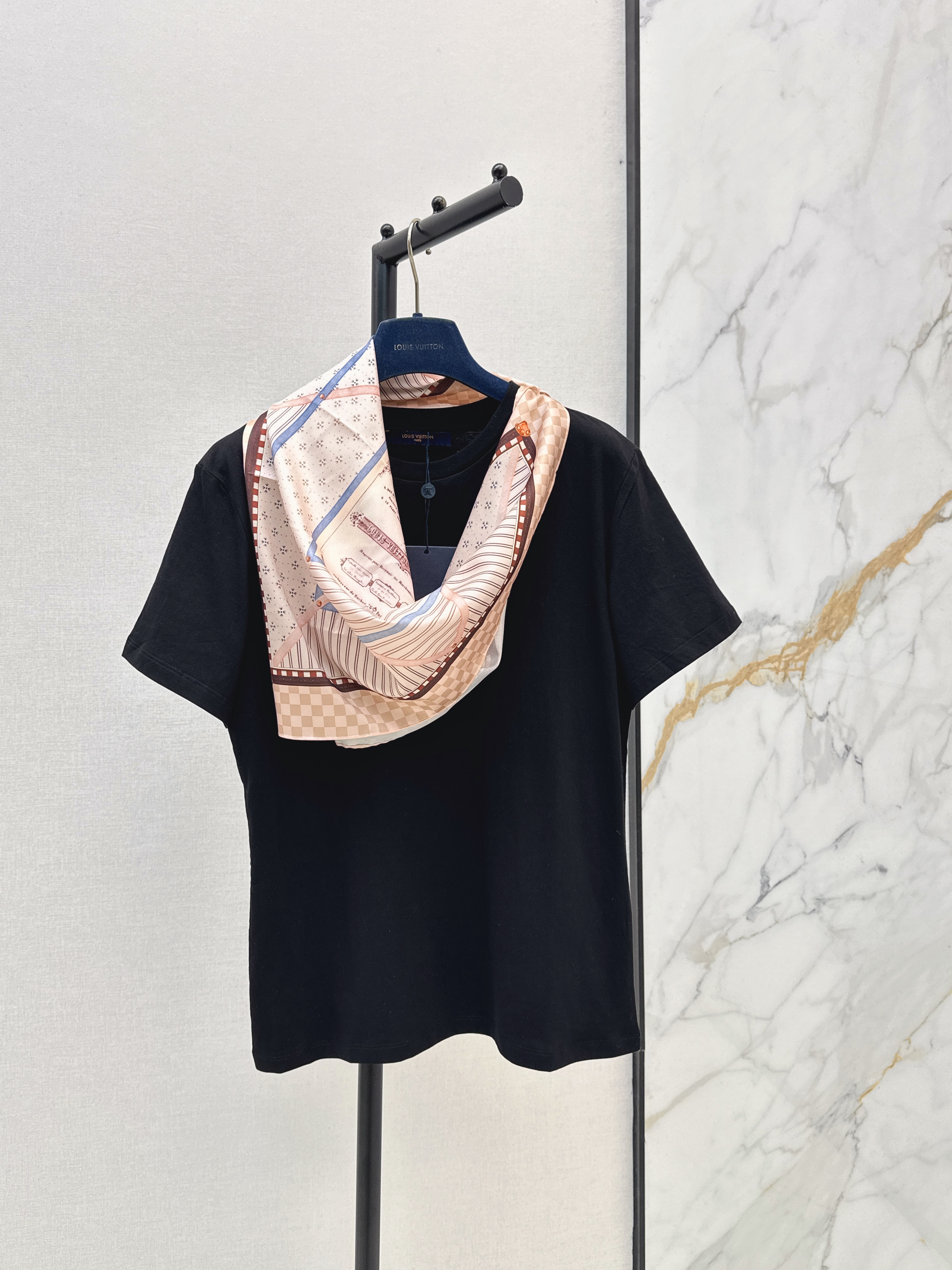 Louis New Silk Scarf T-Shirt