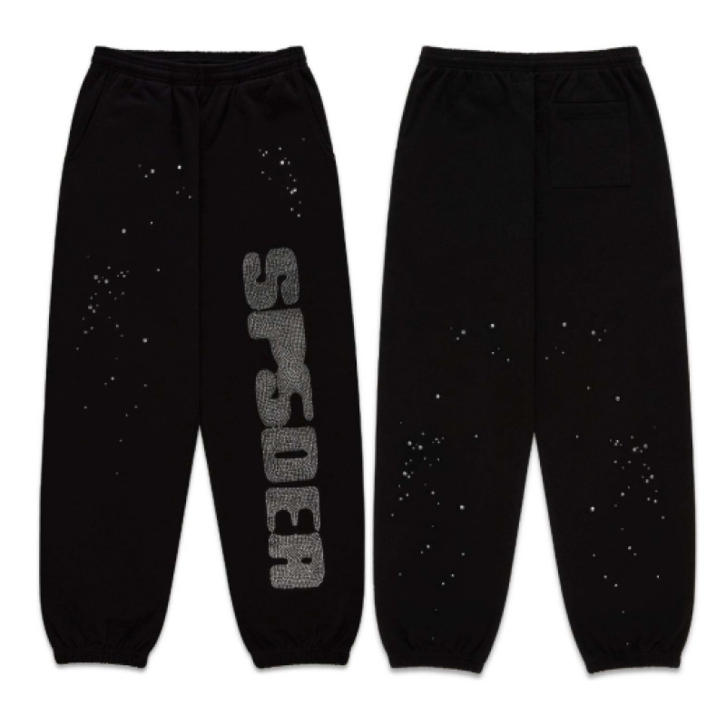 Sp5der Black Small diamond Printed Suit