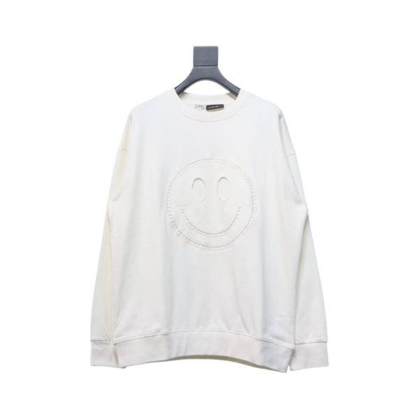 Loewe Hollowed-out Smiling Round-neck Hoodie White