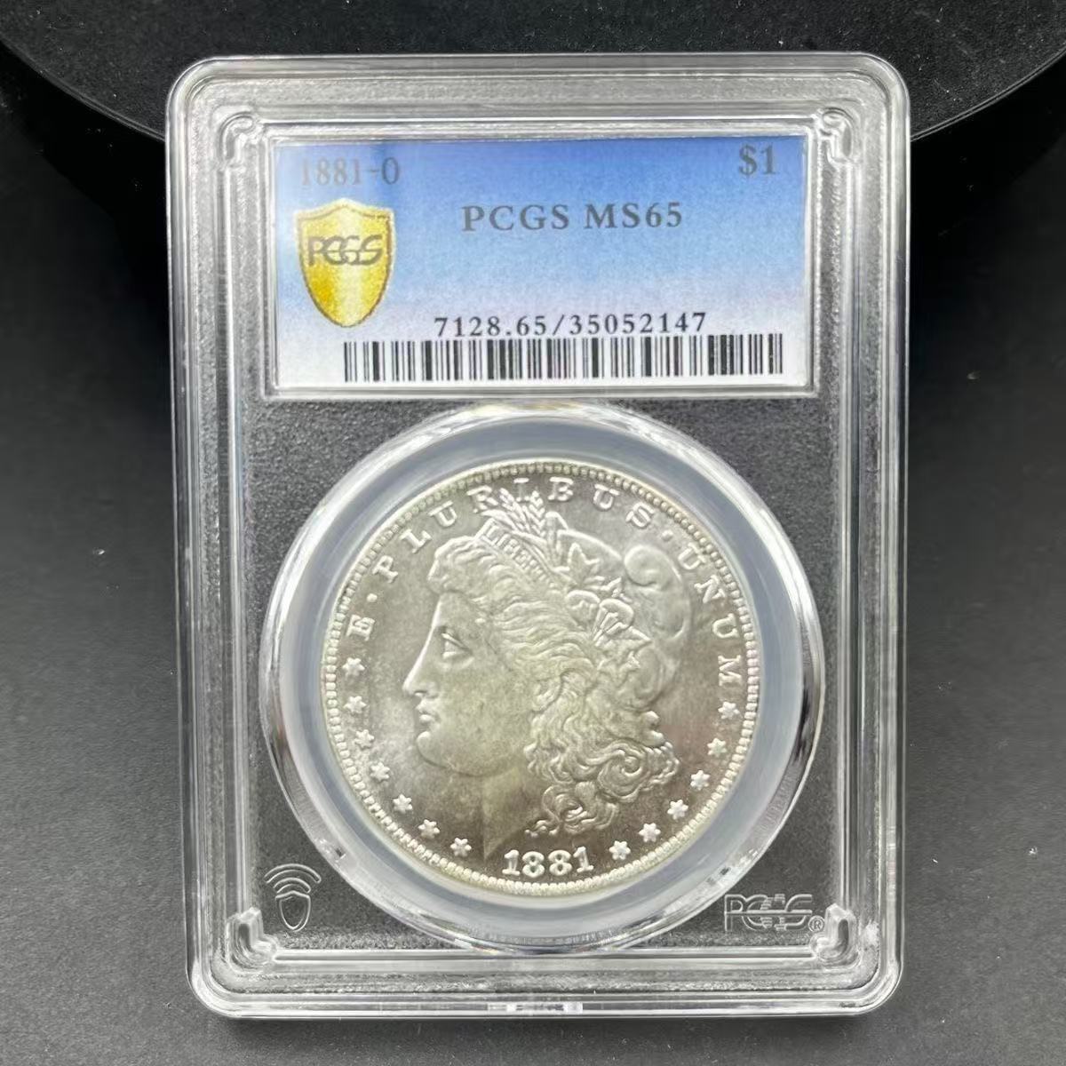 US Coin PCGS 1881O MS65 $1 Morgan Dollar Silver Coins Currency Senior Transparent Box