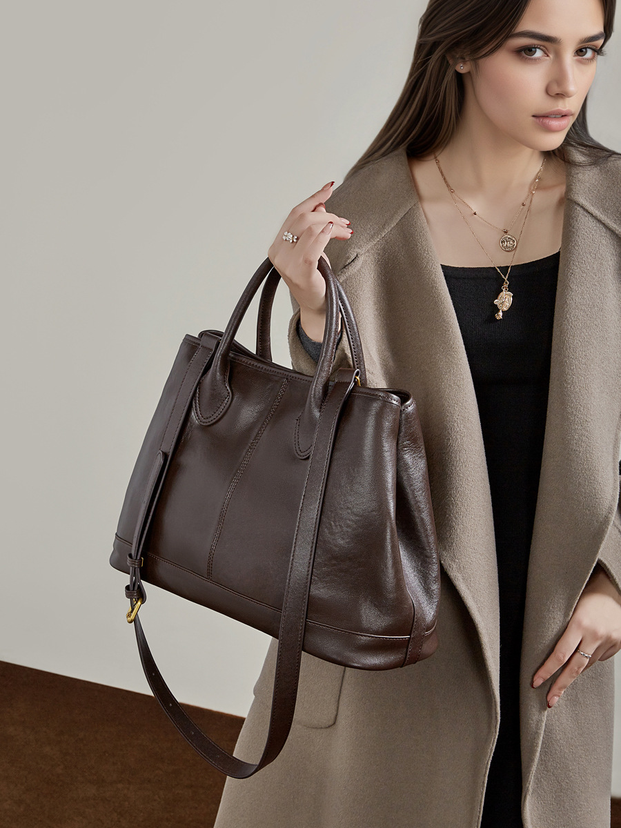 Large Capacity Genuine Leather Tote Bag for Women