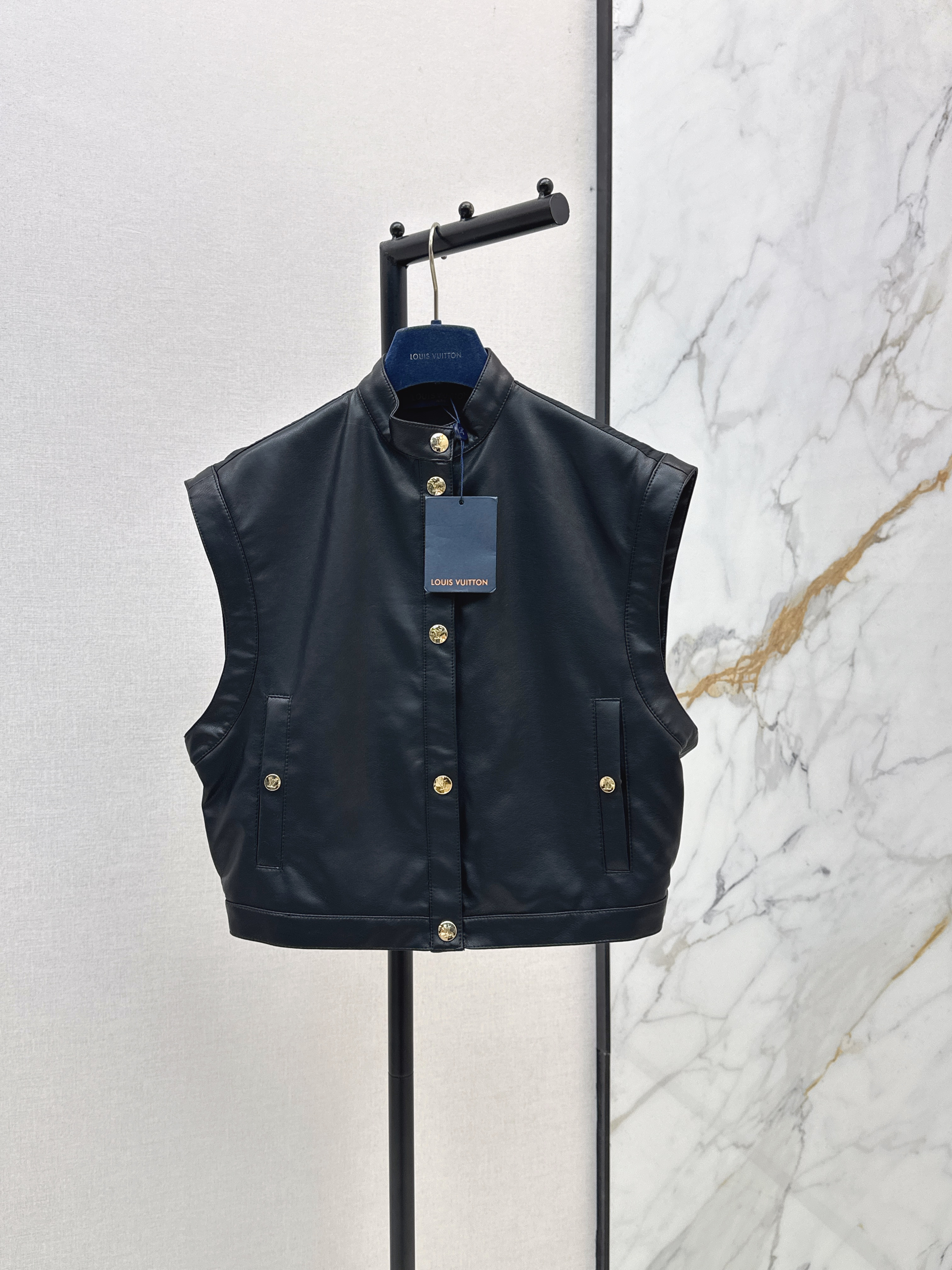 Louis New PU Leather Patchwork Vest