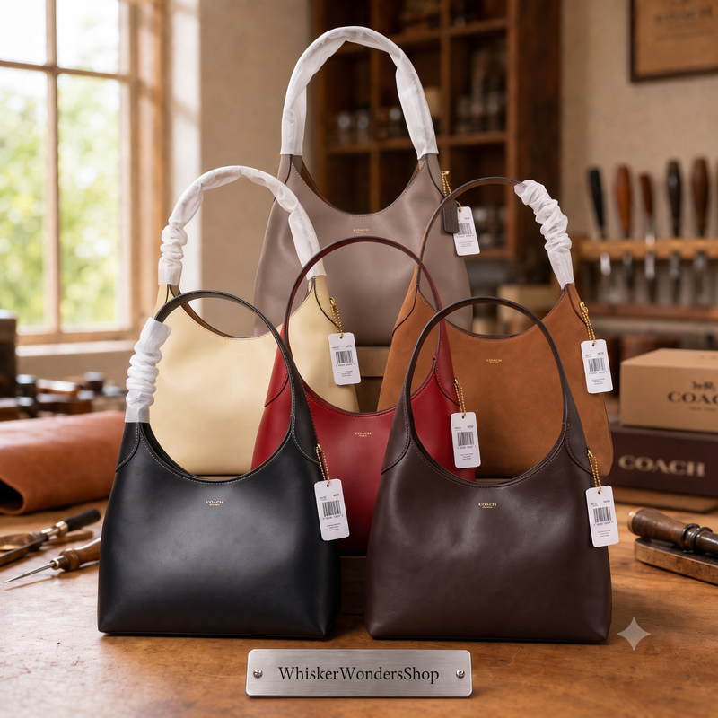COACH Brooklyn Shoulder Bag 28 CU068 Leather Hobo Tote Handbag Handbag