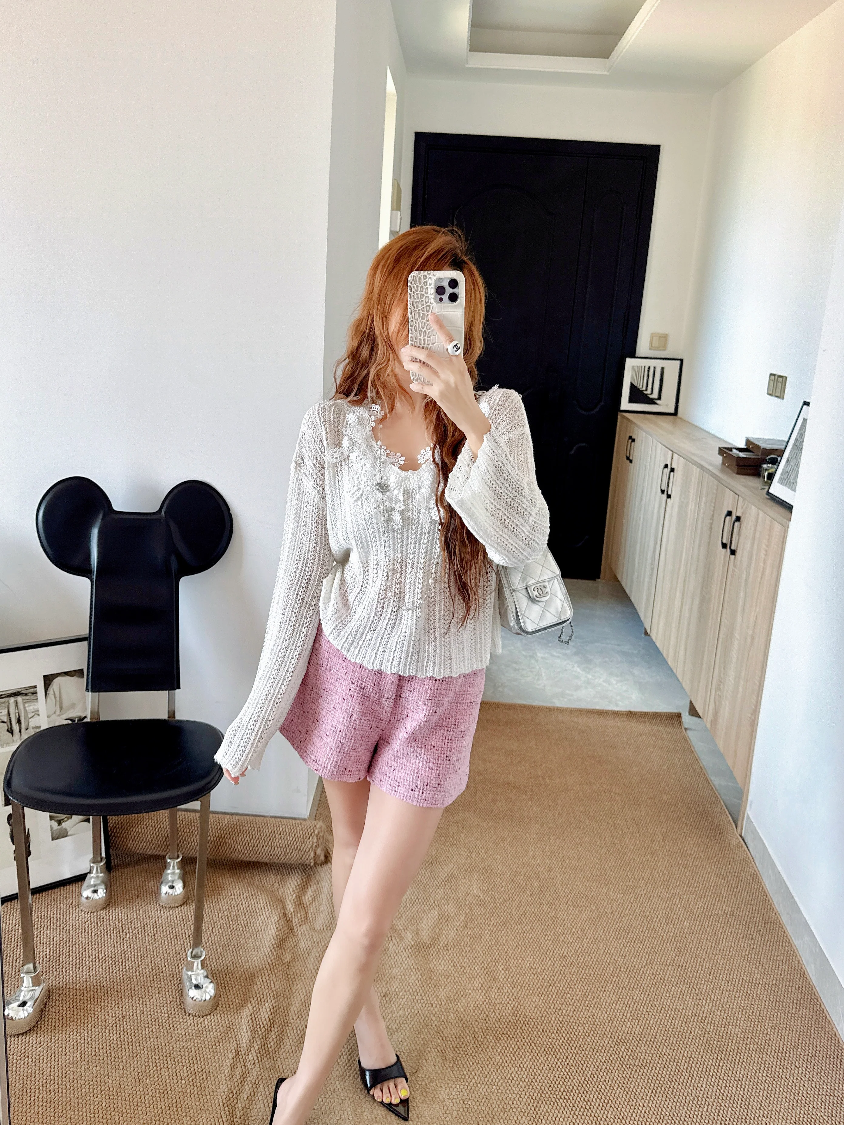 ES NEW lace hollow sweater