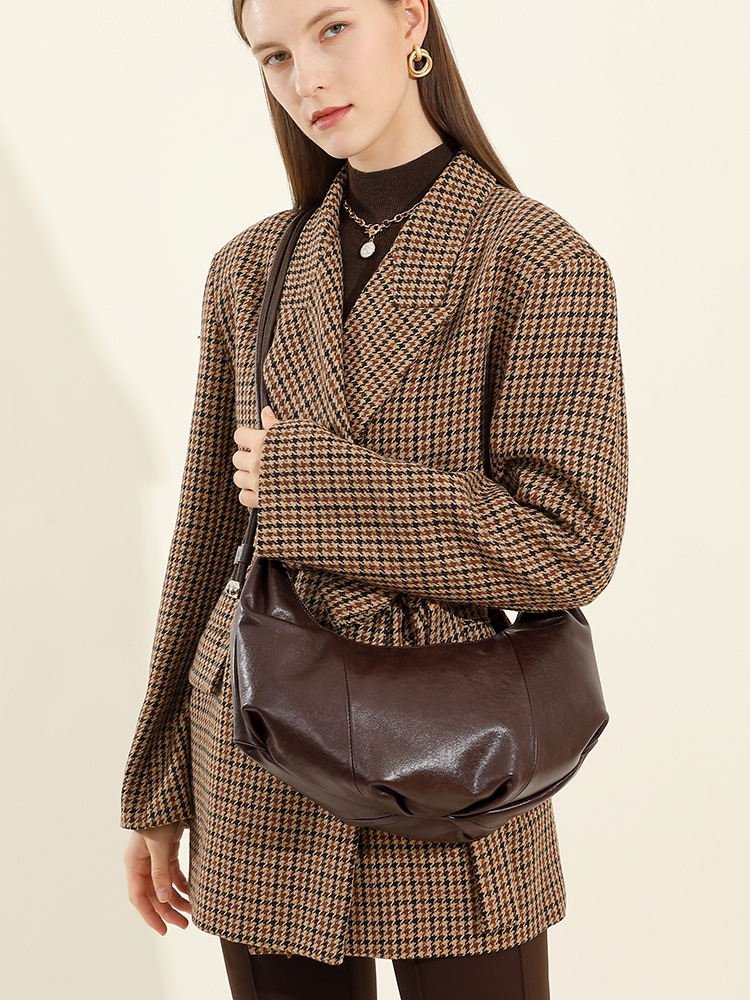 Genuine Leather Crescent Sling Bag for Women