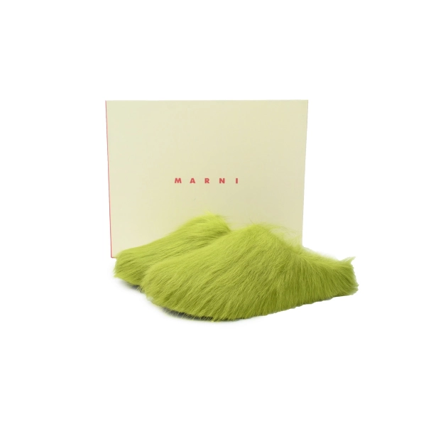 Marni Long-hair Calfskin Fussbett Sabot Green SBMR000600P412200V07