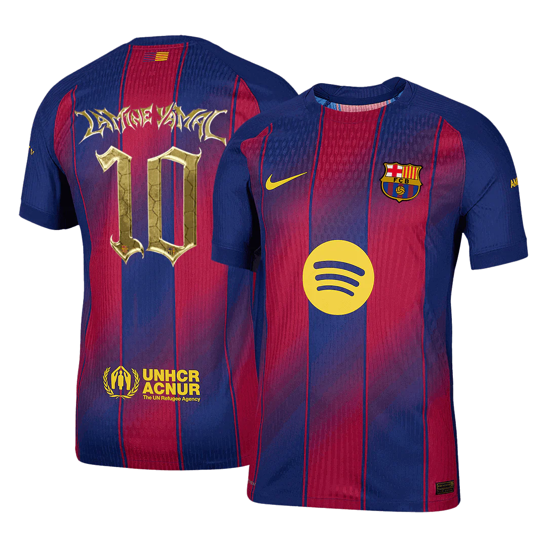 LAMINE YAMAL #10 Barcelona Home Player Version Soccer Jersey 2025/26 Kopa Trophy