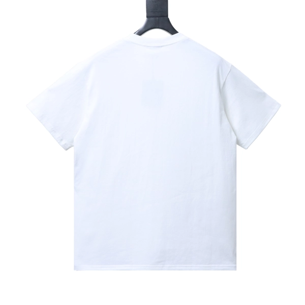 BAPE check-pattern ape head letter print short-sleeved T-shirt in white