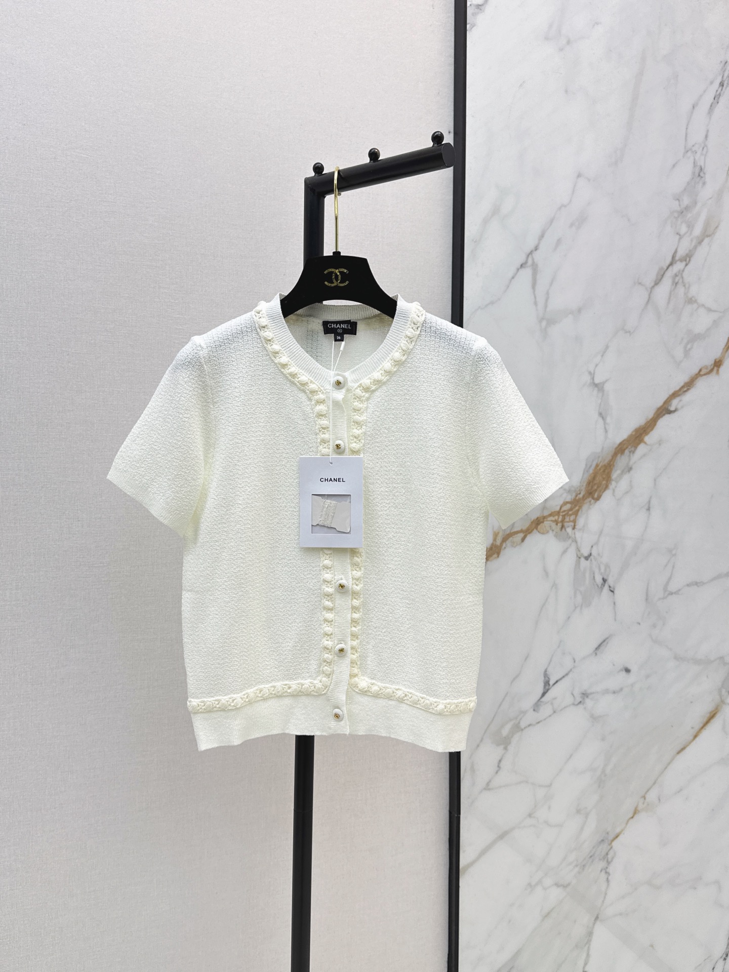 Chan New edged knitted cardigan