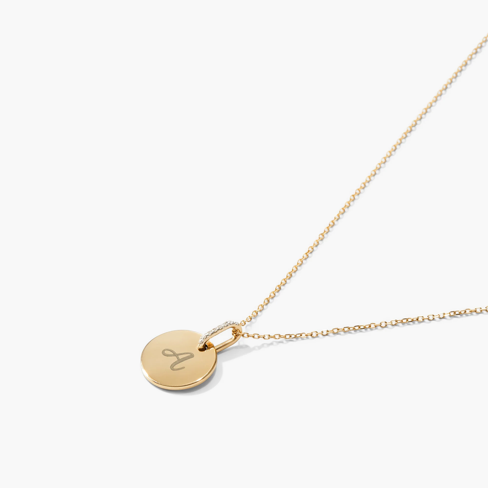 Disc Pavé Diamond Engravable Charm
