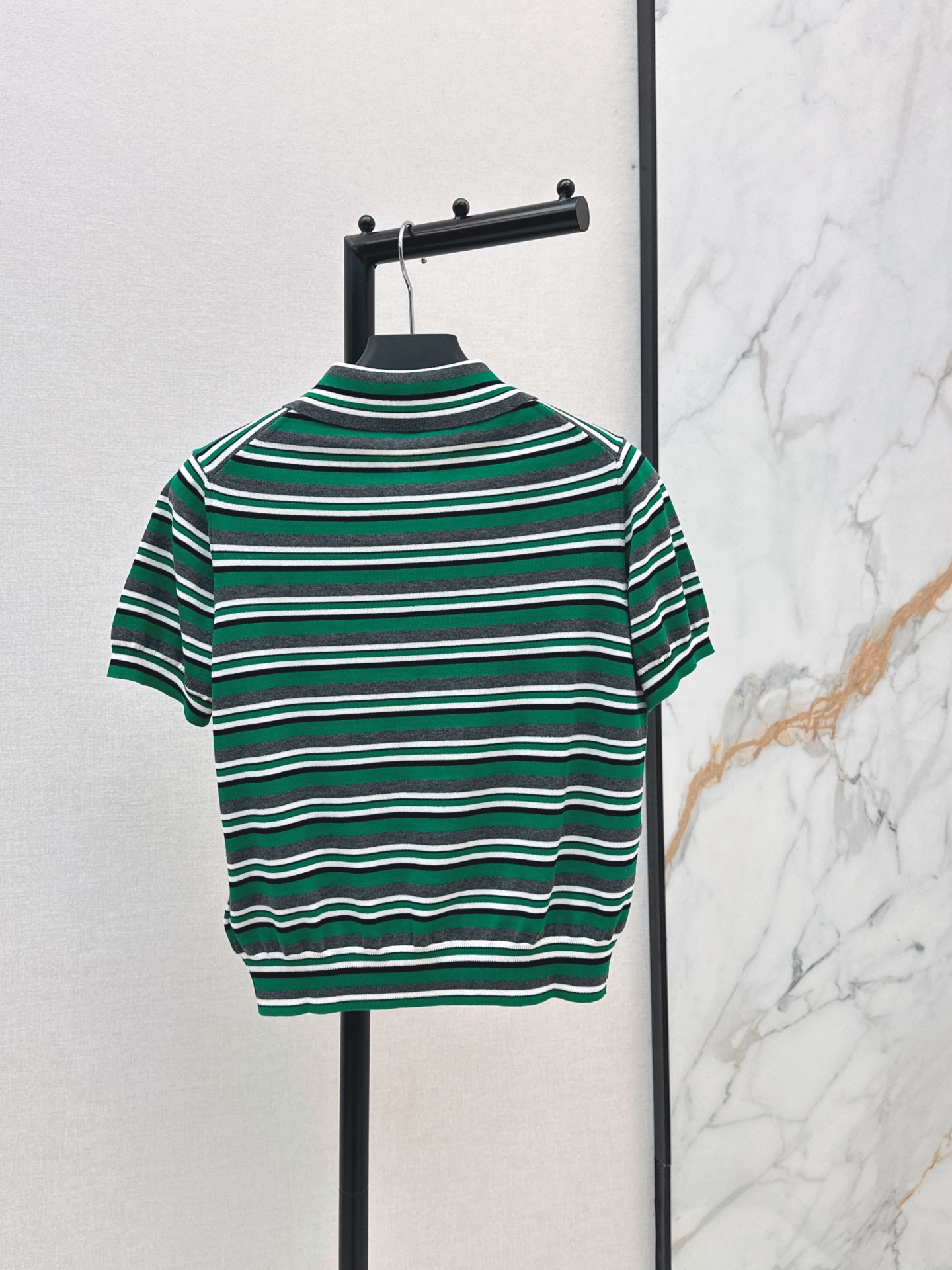 Pra New Striped Polo Short-Sleeve Knit Shirt