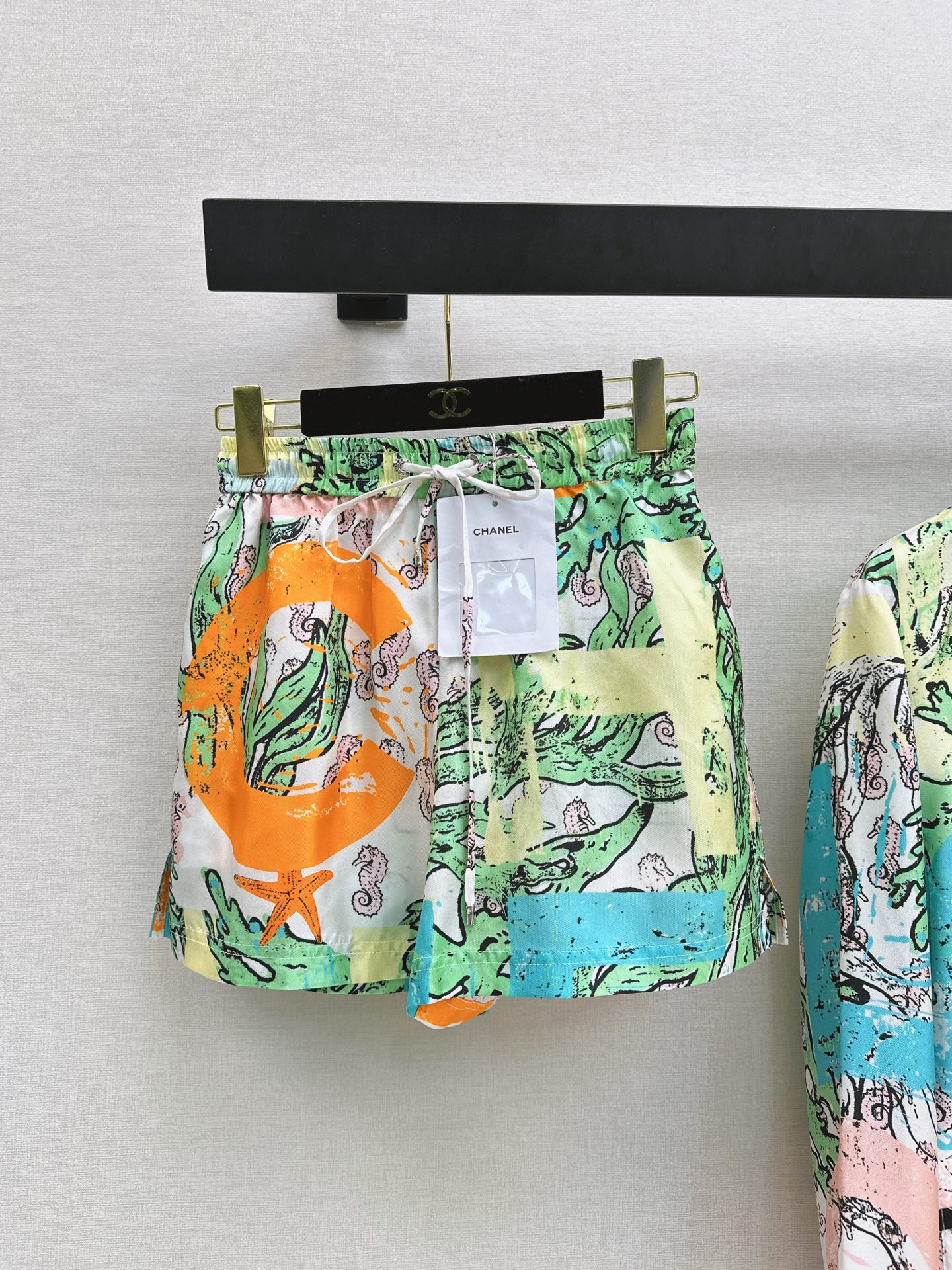 Chan New Printed Silk Shorts