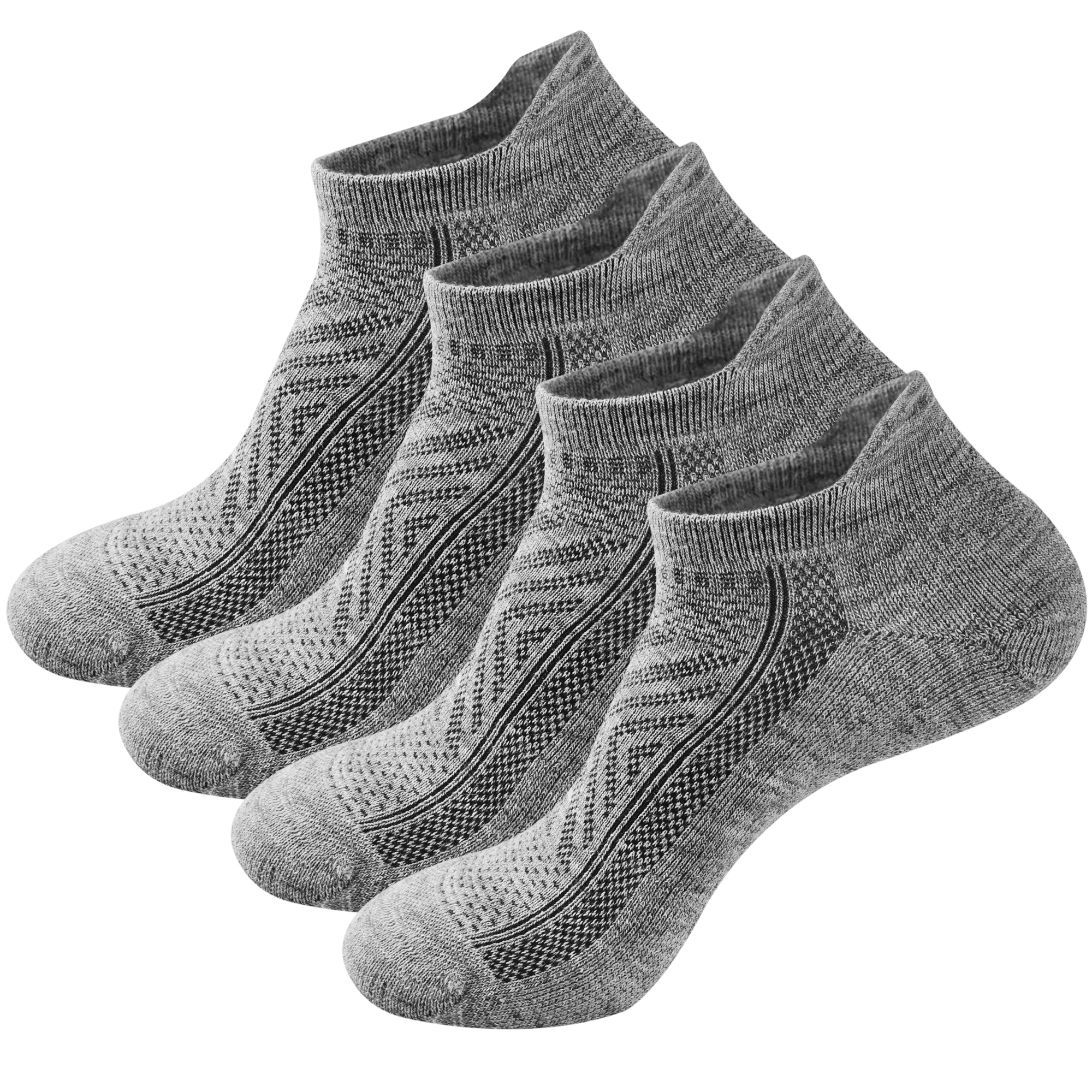 GKX Men's No Show Merino Wool Running Athletic Casual Socks 4 Pairs