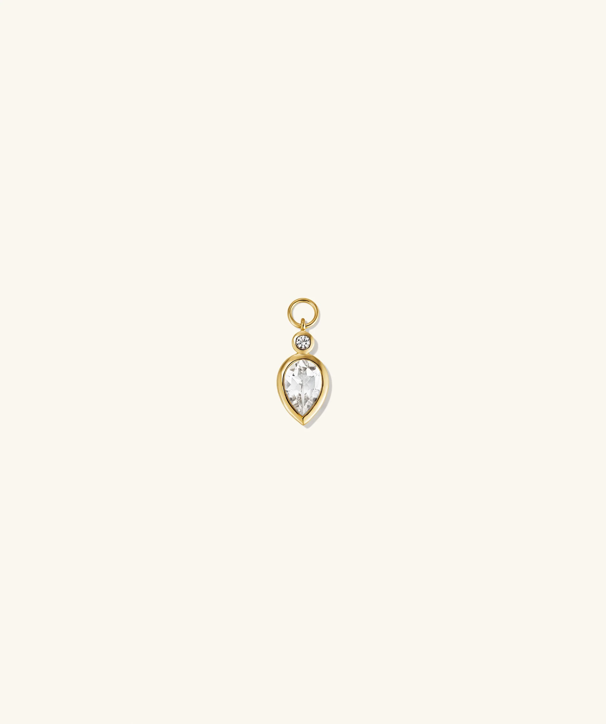 Single Pear Cut Gemstone Hoop Charm