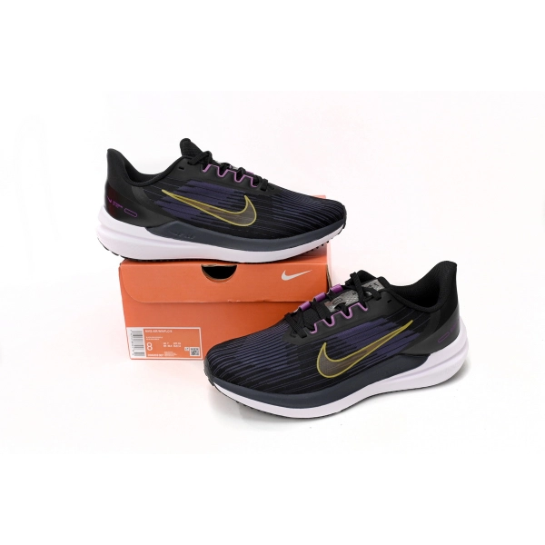 Nike Air Winflo 9 Black Blue and Yellow DD6203-007
