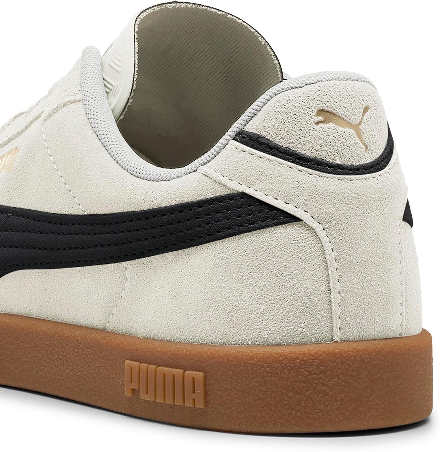 PUMA, Club II Era Suede Casual Sneakers, Unisex, White with Black, Size 23