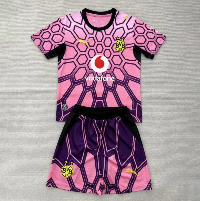 Kids Borussia Dortmund Goalkeeper Purple Jersey Suit 26/27