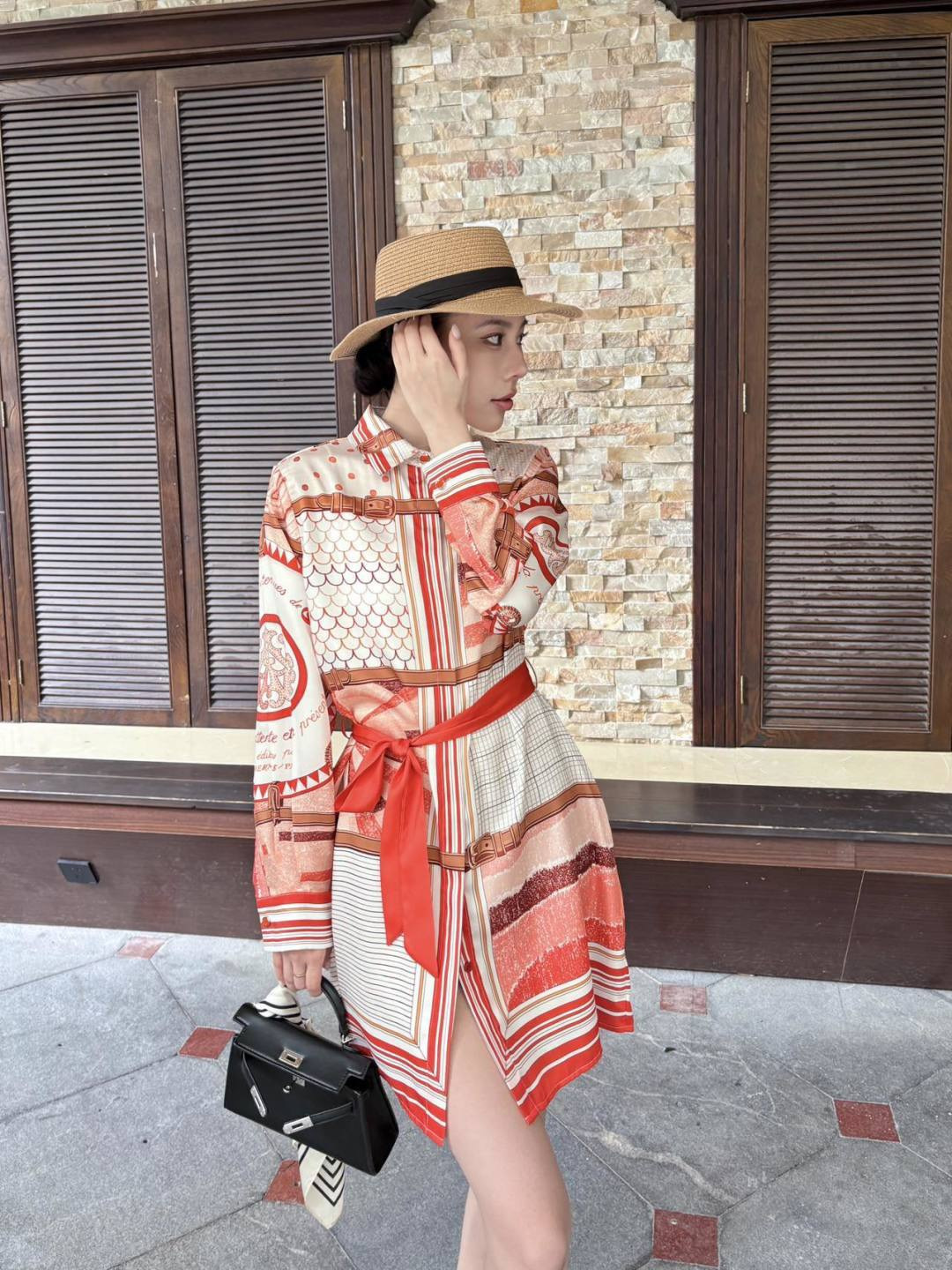 Her NEW print silk dress