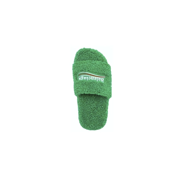 Balenciaga Furry Slide Green 654261W2DO13060