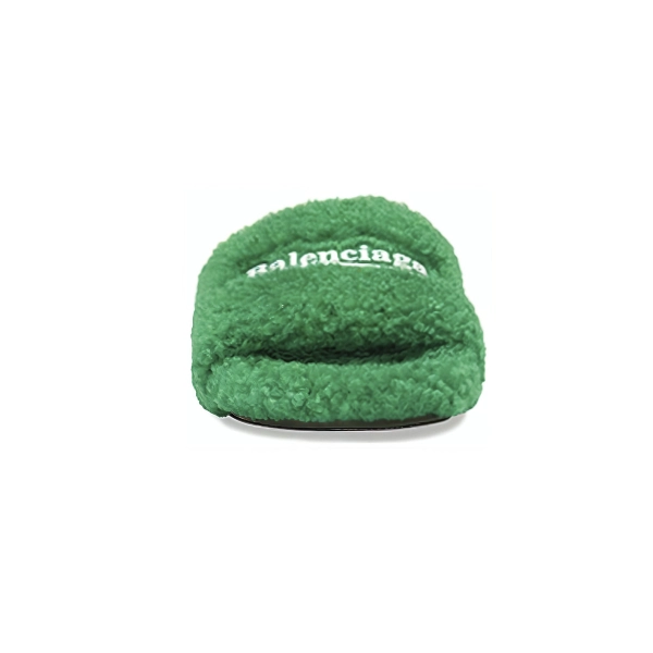 Balenciaga Furry Slide Green 654261W2DO13060