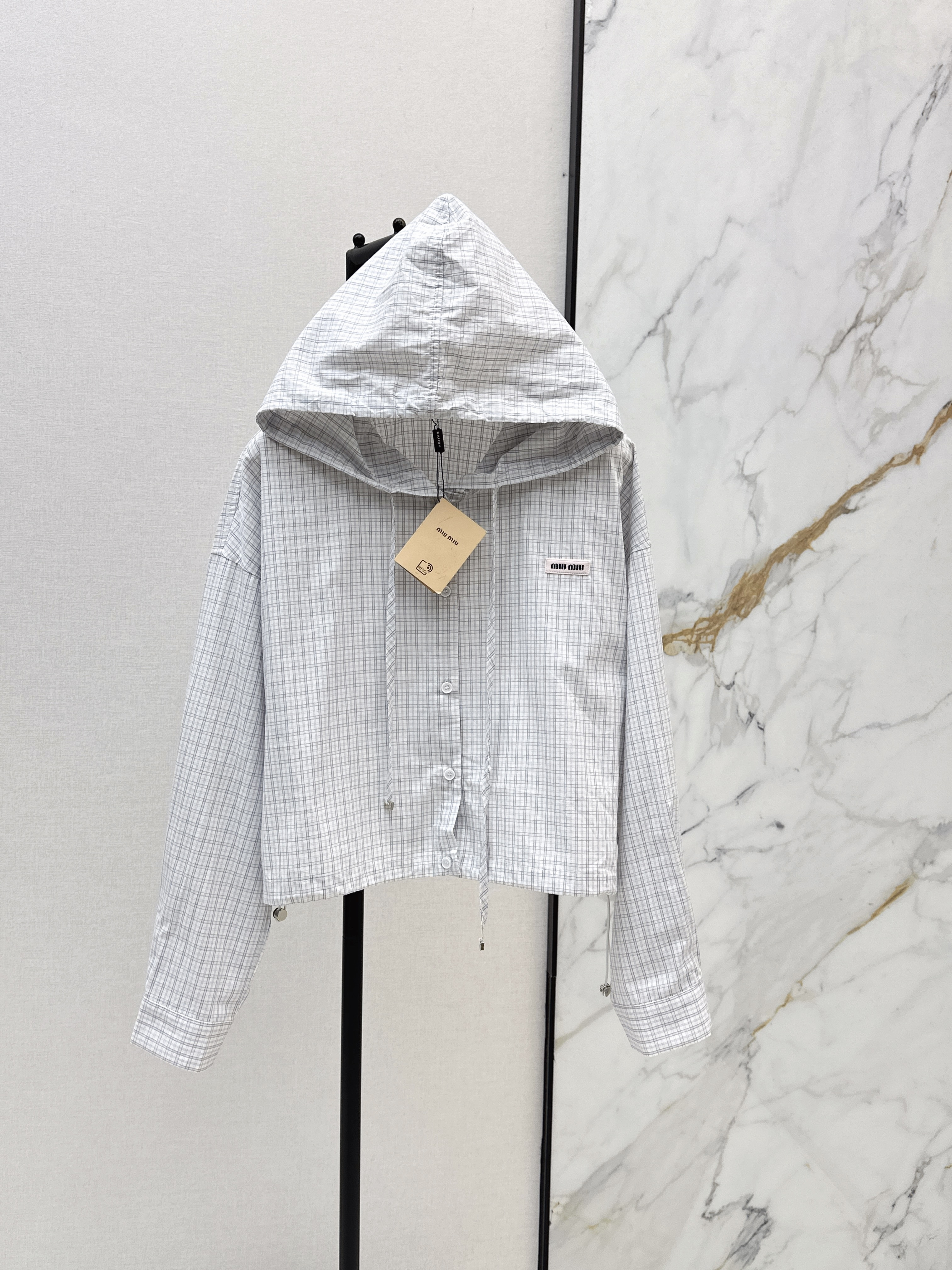 Miu New Plaid Hooded Jacket