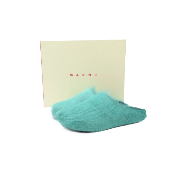 Marni Long-hair Calfskin Fussbett Sabot Dark Green SBMR000600P412200V38