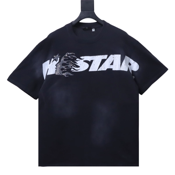 Hellstar Cracked Letter Print Short Sleeve Tee