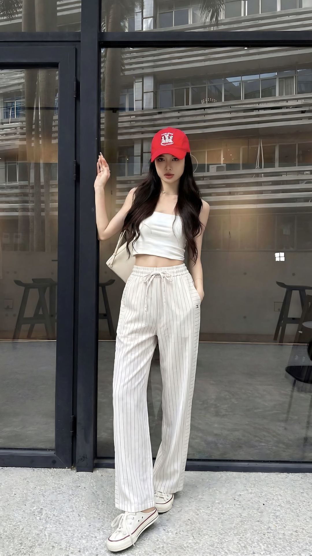 Chan New stripe wide-leg pants