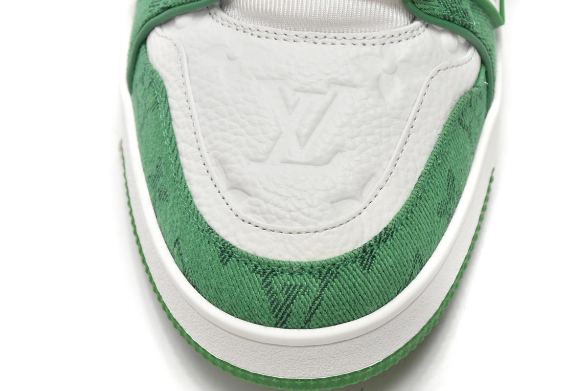 Pkkicks God Batch LOUIS VUITTON Trainer Green Cloth Surface VL1201