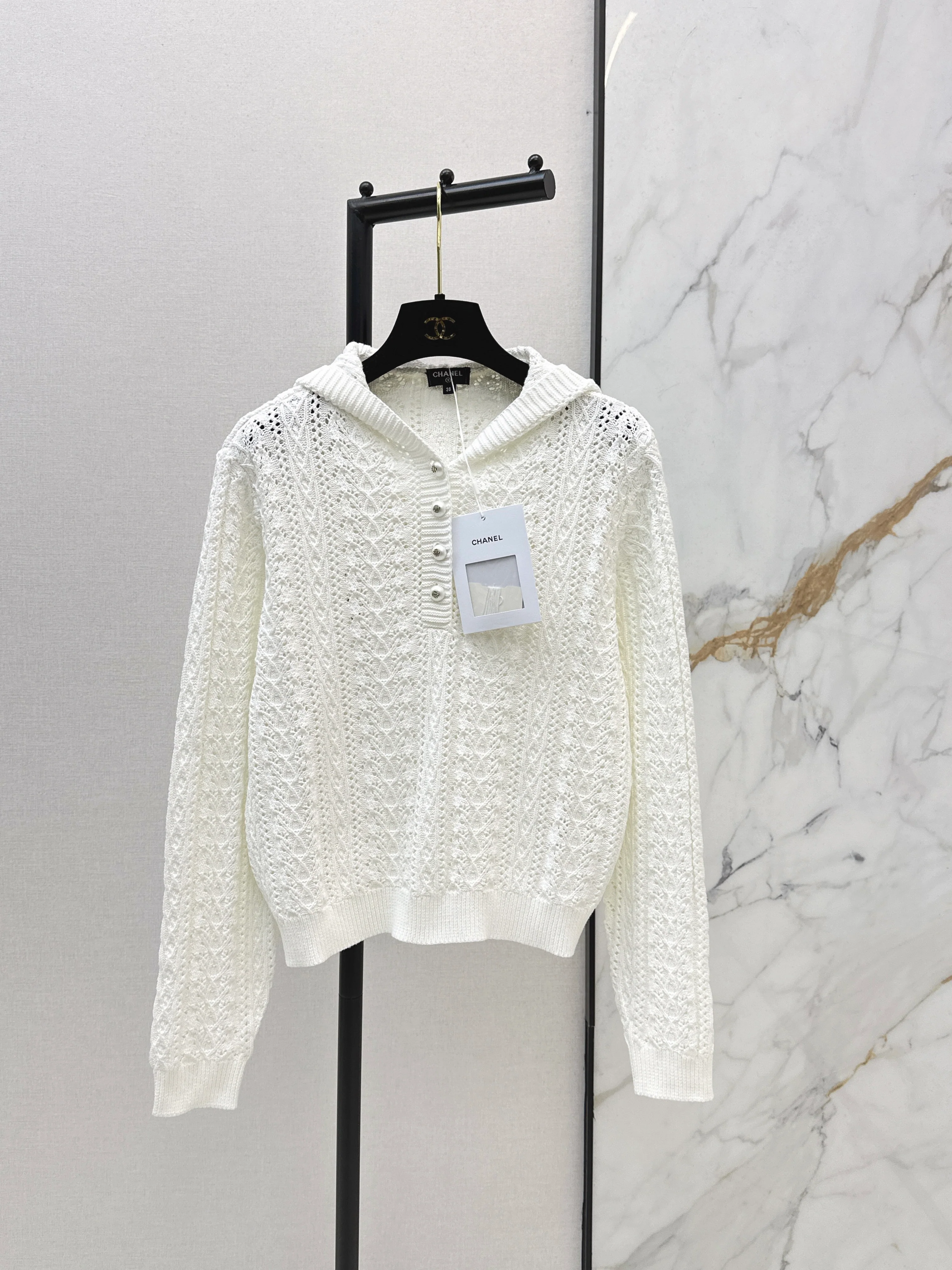 Chan NEW hollow hooded knitwear