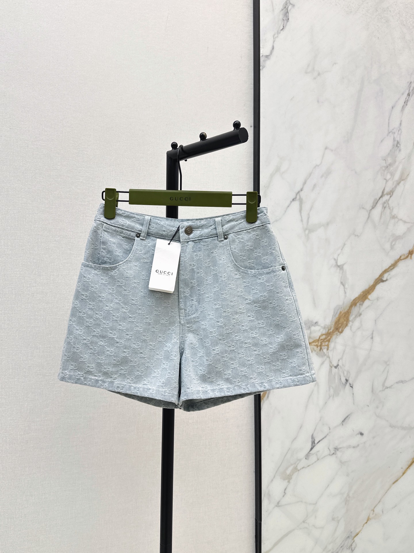 Guc New Jacquard denim shorts