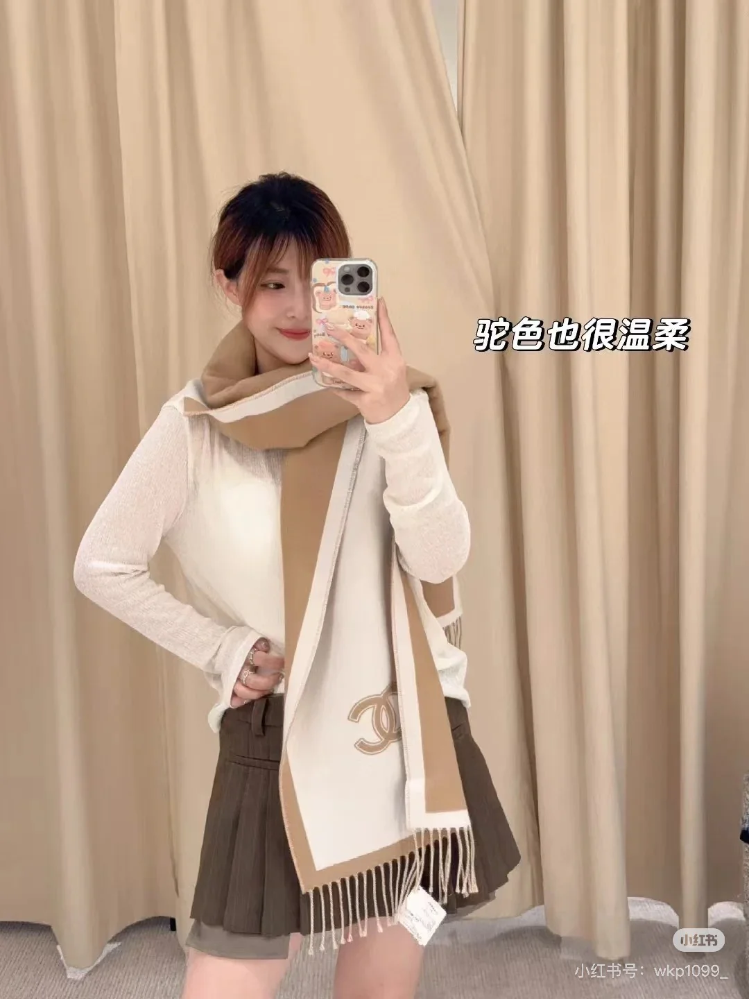 Chan New Reversible cashmere scarf