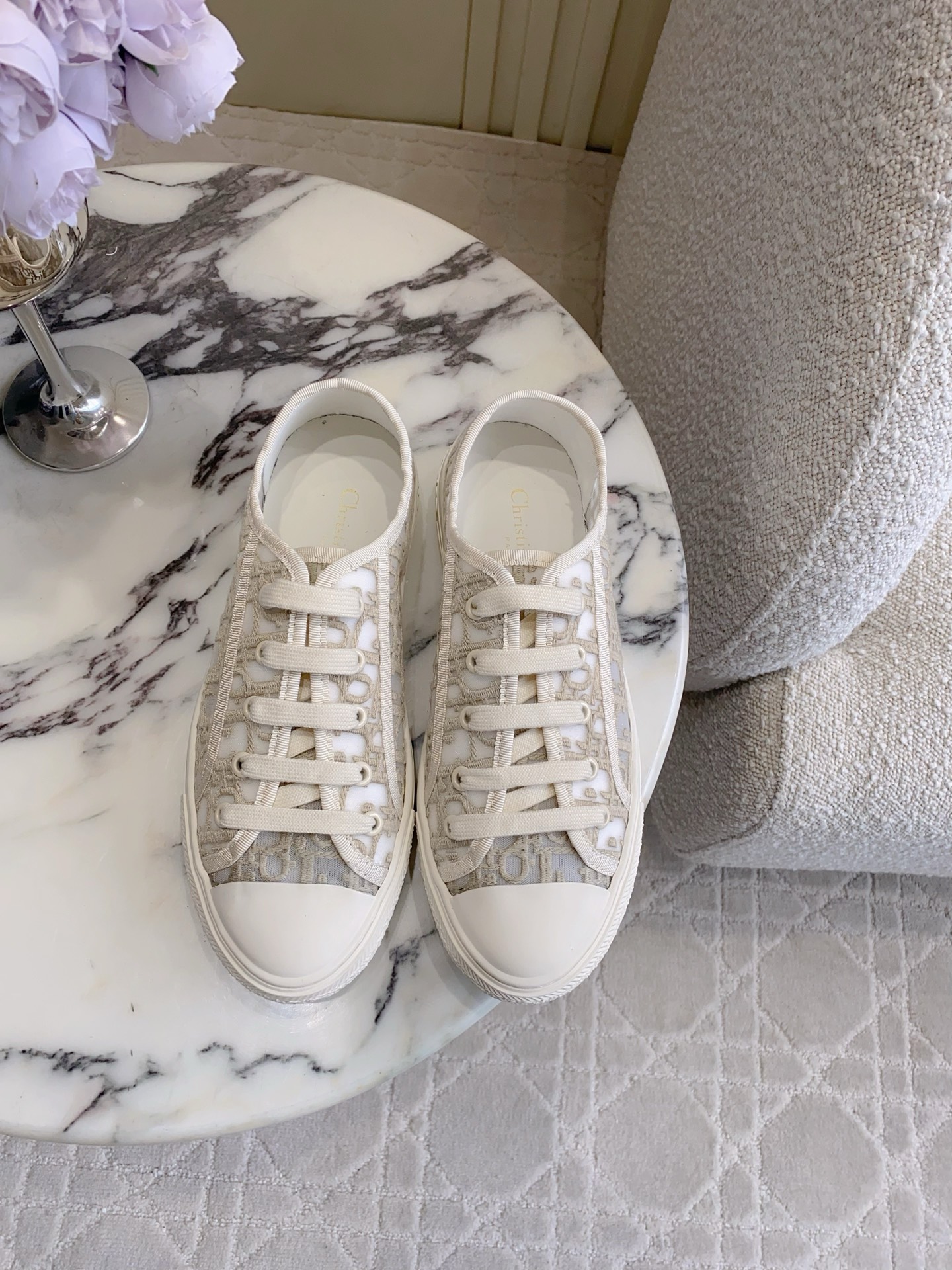 Chan New Mesh embroidered canvas shoes