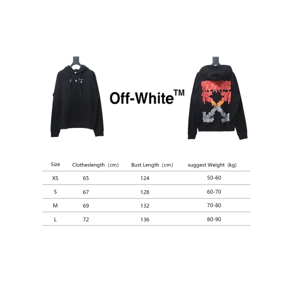 Off-white Red and Gray Melted Arrow Hoodie
