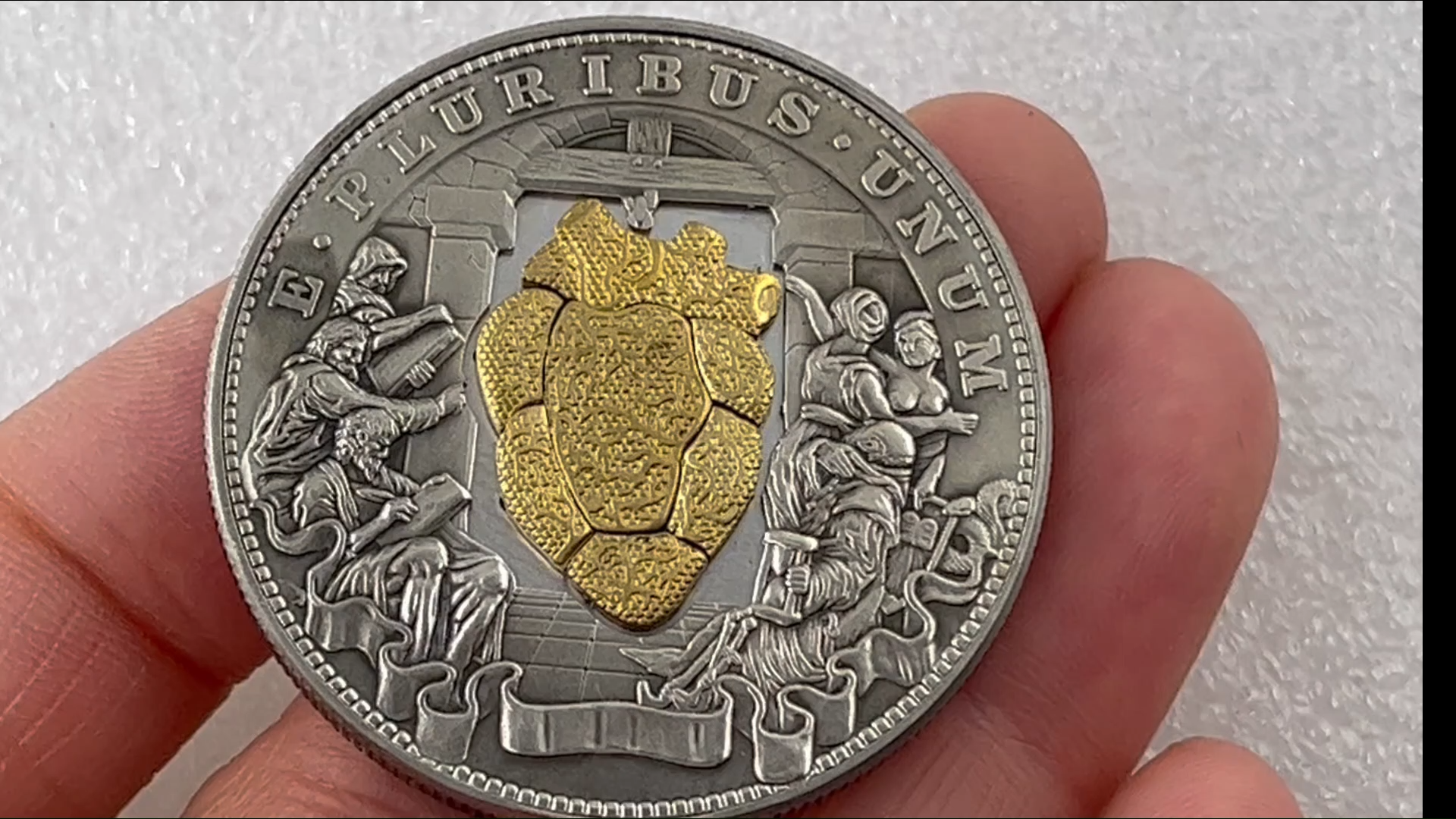 Movable Mechanical Coin Beating Heart Coin Roman Booteen Amazing Art Token Hobo Nickel Morgan Dollar Magic Collectible Creative Gift Handmade Commemorative Coin