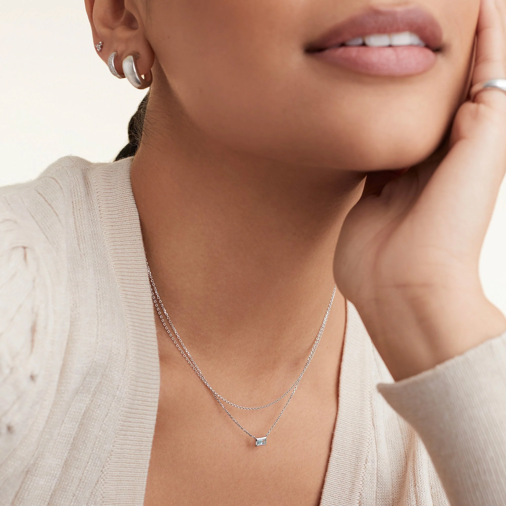Layered Baguette Necklace