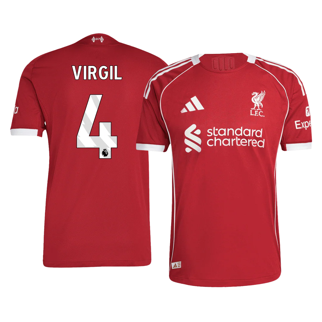 VIRGIL #4 Liverpool Home Player Version Soccer Jersey 2025/26