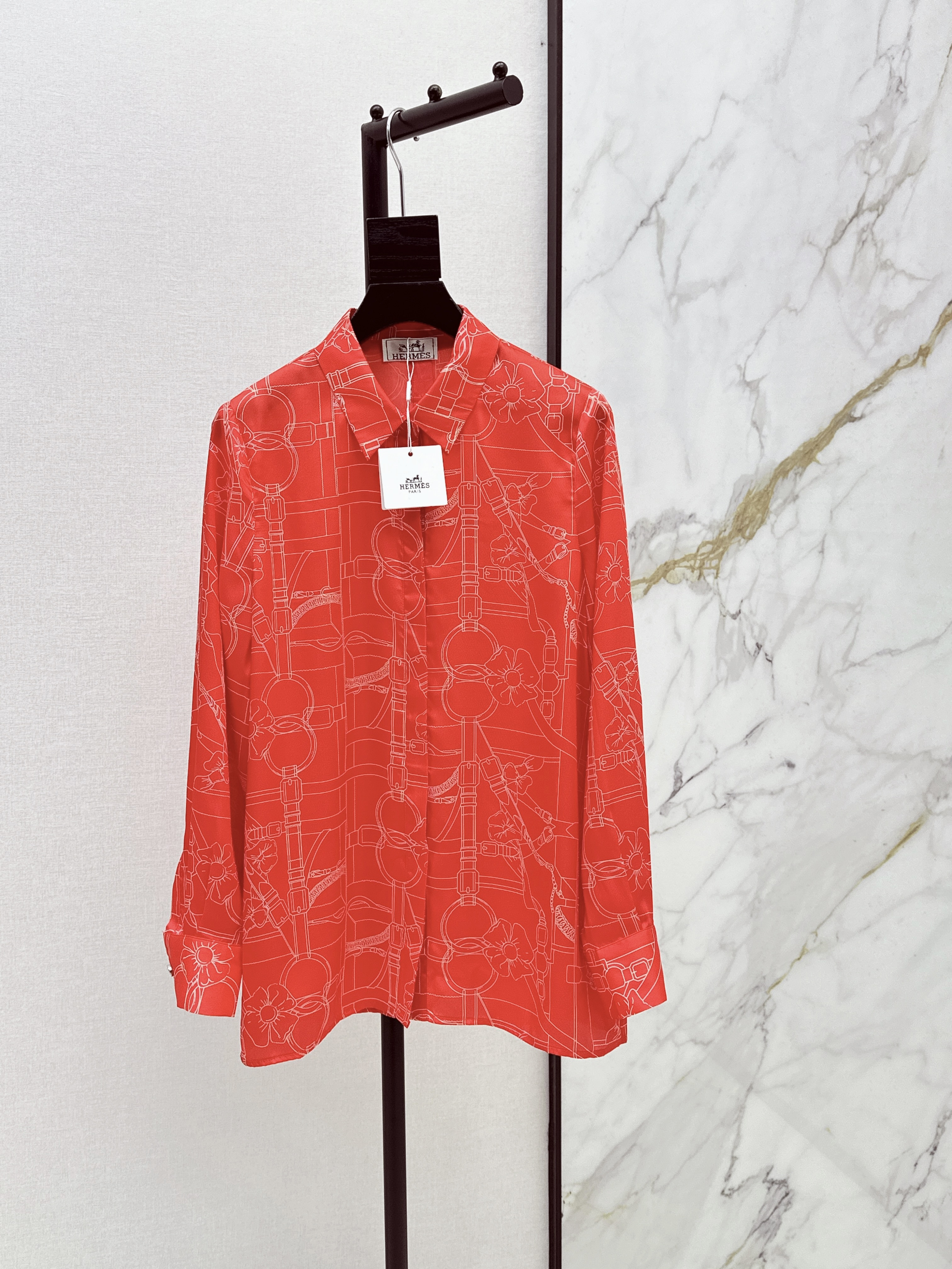 Herm New Printed silk shirt
