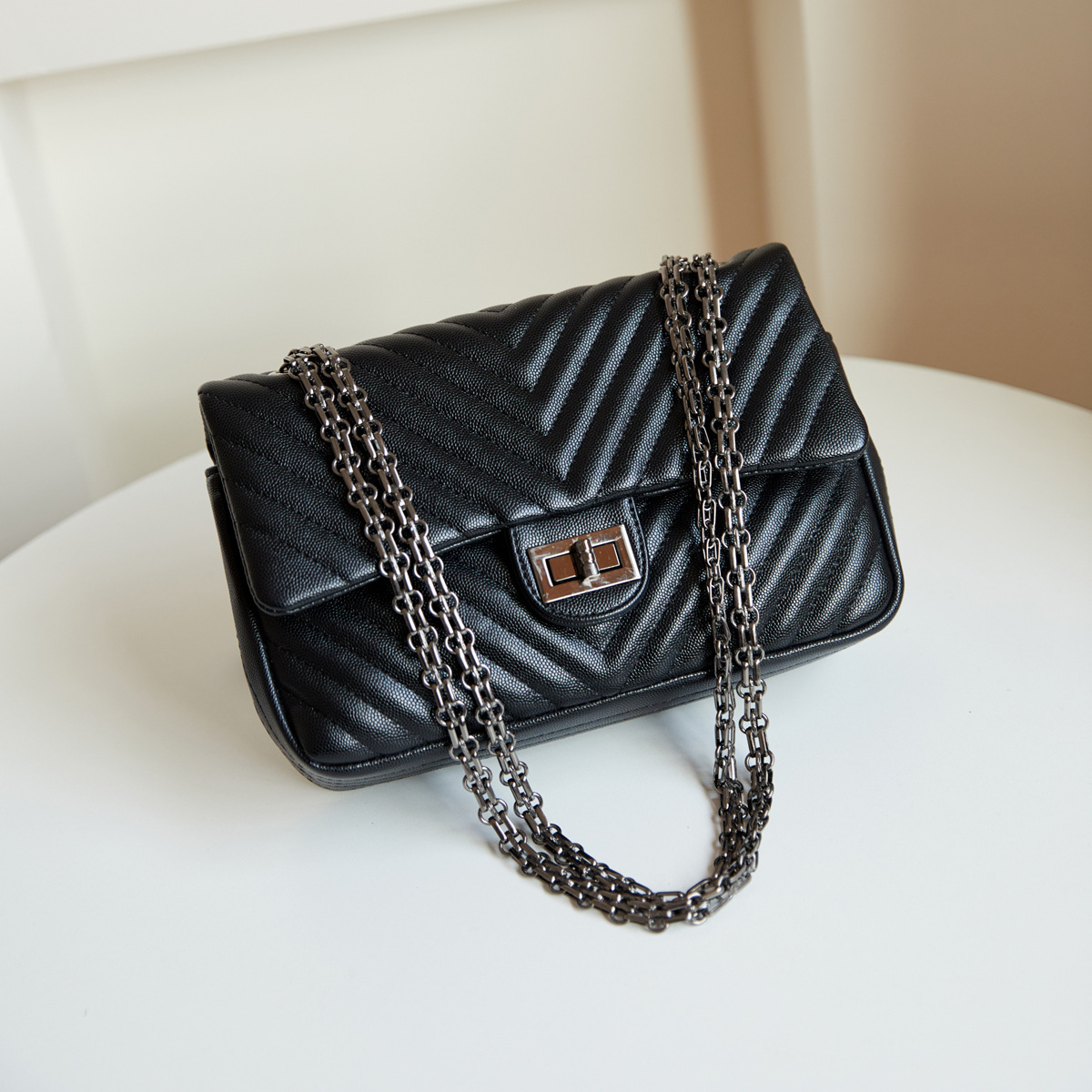 Genuine Leather Quilted Bag