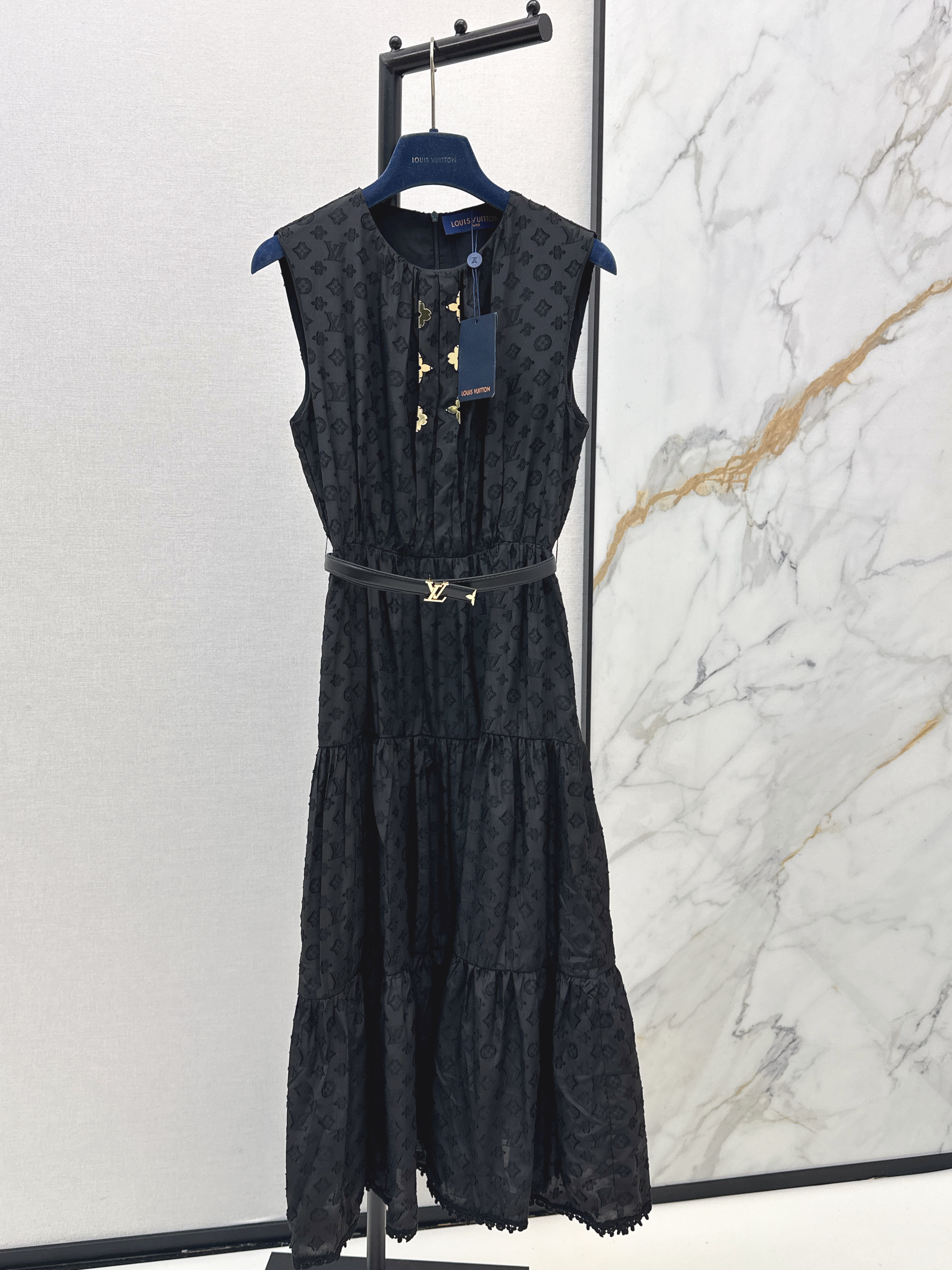 Louis New jacquard sleeveless dress