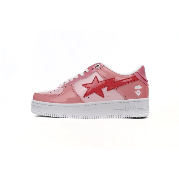 Cheap Fake BapeSta Low Pink Paint Leather 1H2-019-1046