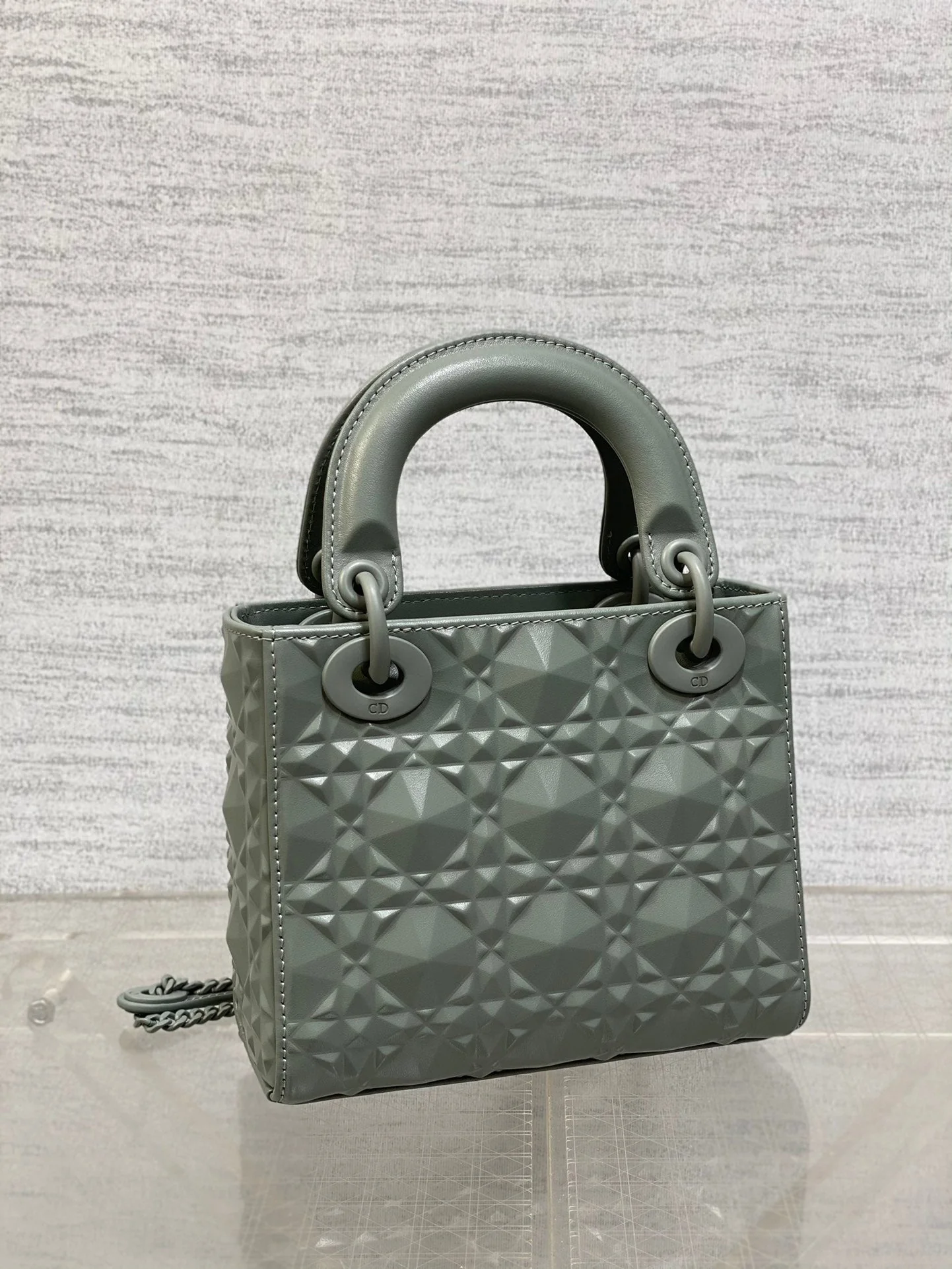 CD Mini Lady Bag Diamond Pattern Calfskin