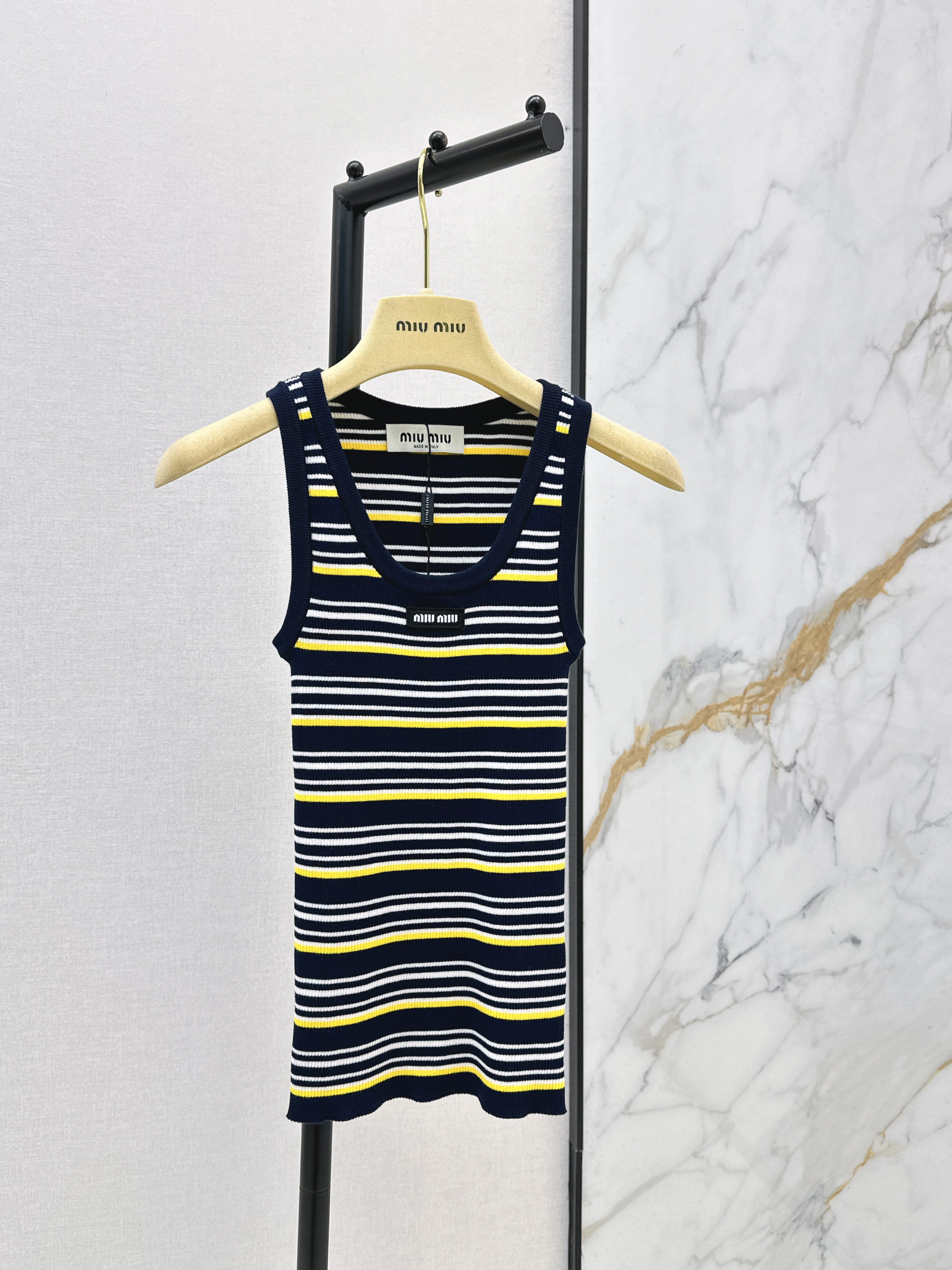 Miu New stripe knit vest