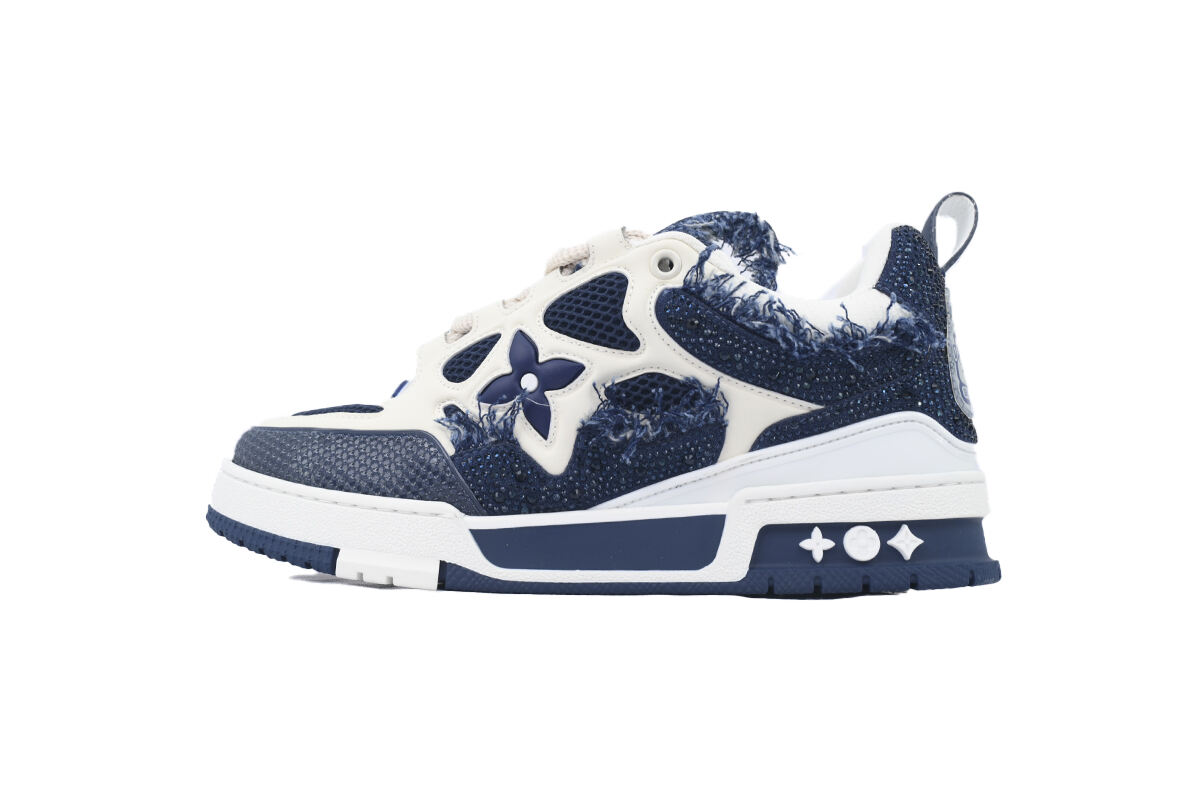 Pkkicks God Batch Louis Vuitton Skate Horse Hair Blue Diamond