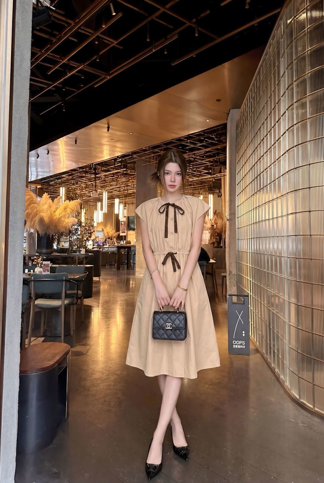 Louis New Tie-Strap Drawstring Dress