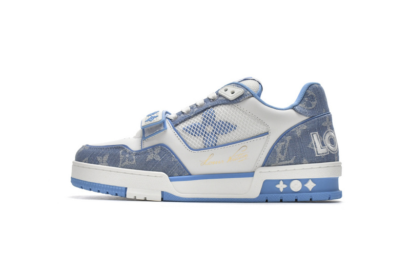 Pkkicks God Batch LOUIS VUITTON Trainer Blue Cloth Surface GO0232