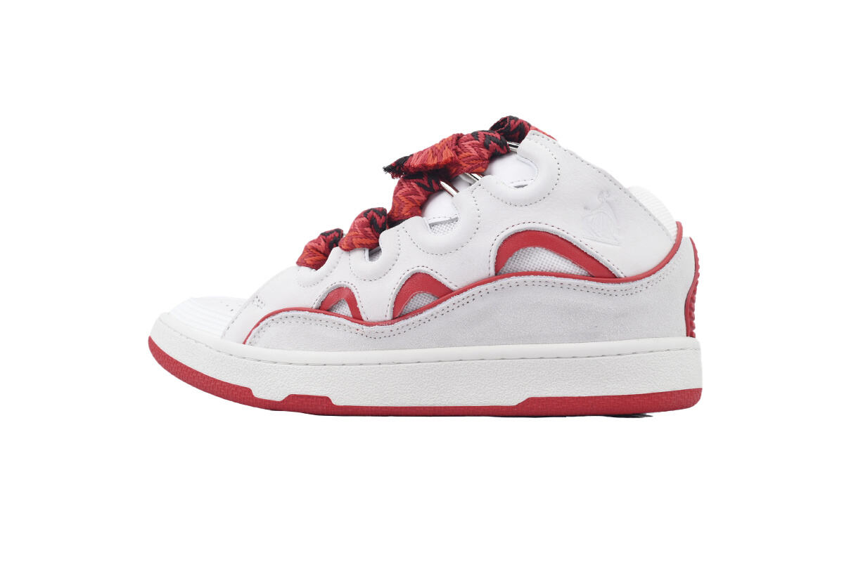 Lanvin Curb Sneakers White Red