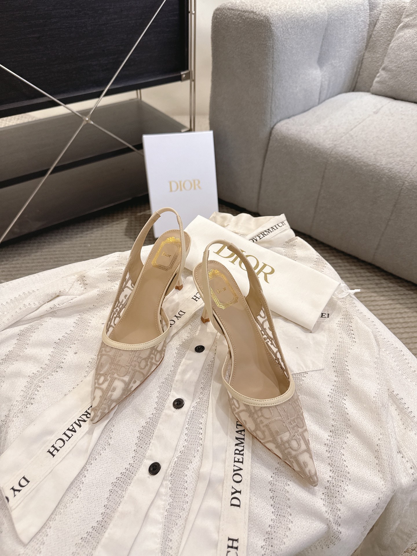 CD Silk Mesh high heels