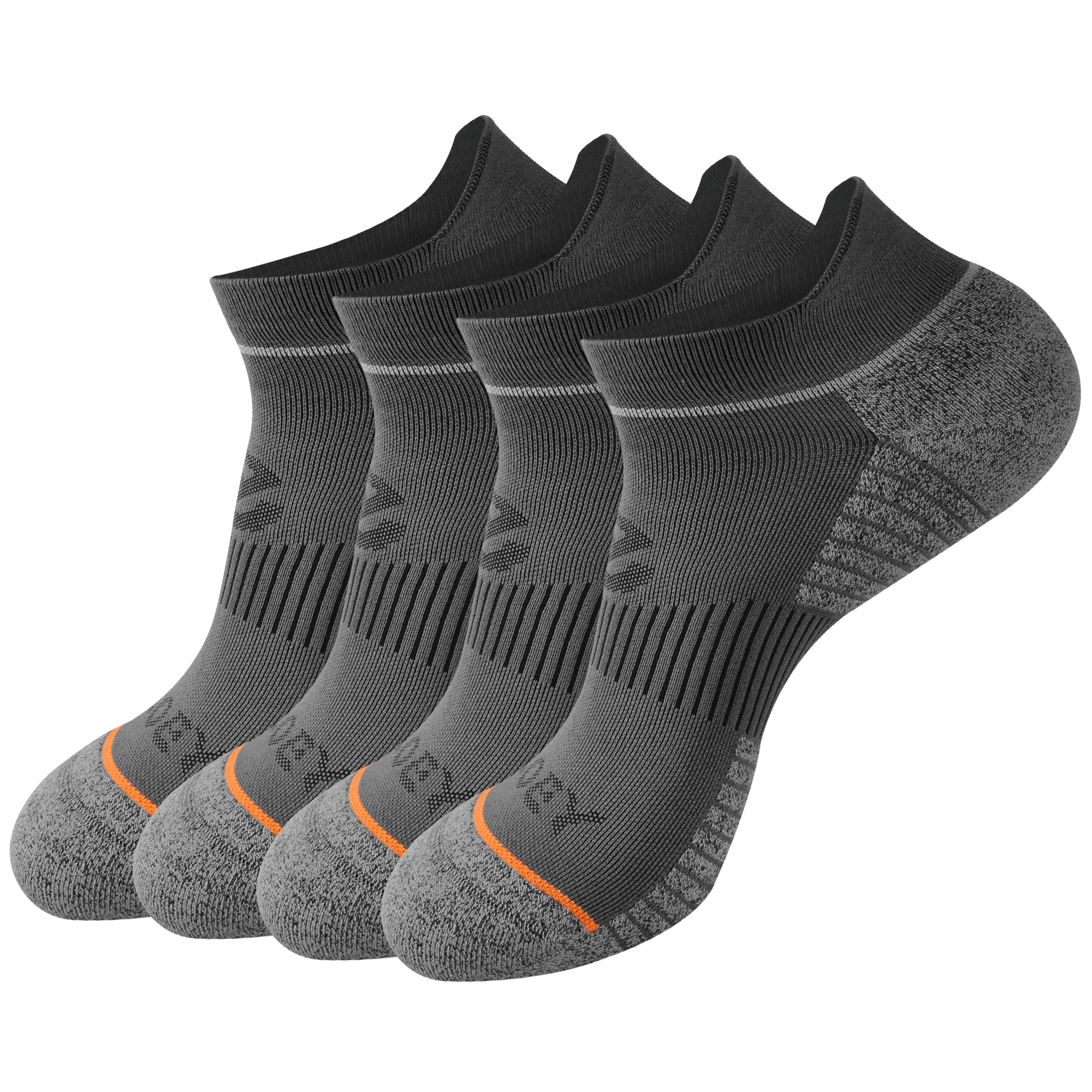 ECOEY 4 pairs of men's and women's ankle running socks, cushioned lightweight sports socks
