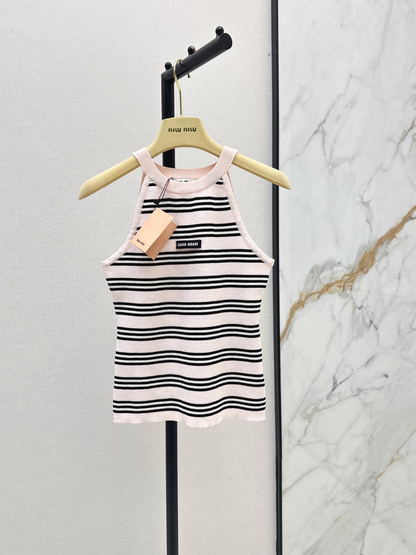 Miu New stripe knit vest